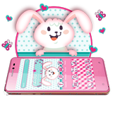 Pink Bunny Lovely Rabbit Theme icône