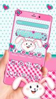 Pink Bunny Lovely Rabbit Theme Affiche