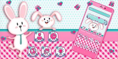 Pink Bunny Lovely Rabbit Theme capture d'écran 3