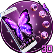 3D Neon Butterfly Theme icon