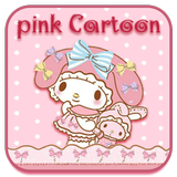 ピンクの漫画のかわいいキティ アイコン