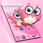 Pink Anime Cute Owl Princess آئیکن