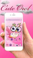 Pink Anime Cute Owl Princess پوسٹر