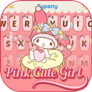 Pink Cute Girl Theme&Emoji Keyboard APK