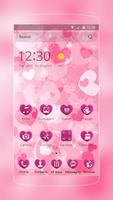 pink cute heart love постер