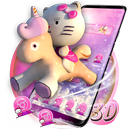 3D pink cute cat theme APK