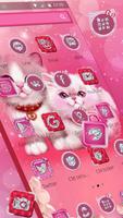 Thème FREE Pink Salmon Color Diamond Kittens capture d'écran 1