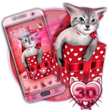 3D Cute Kitty Gift Theme Zeichen