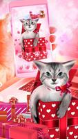 3D Cute Kitty Gift Theme Poster