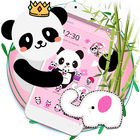 Pink Cute Panda Launcher icône