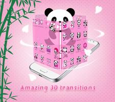 Pink Cute Panda Launcher capture d'écran 2