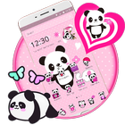 Icona Tema rosa bel panda