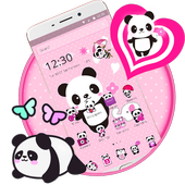 粉紅色可愛的熊貓主題 圖標
