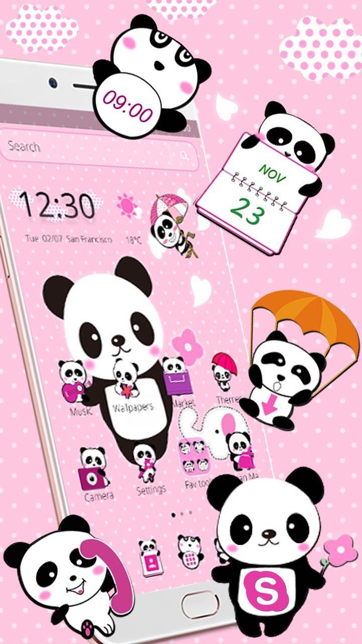 Tema Panda Indah Pink For Android Apk Download