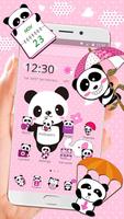 Poster Tema rosa bel panda