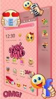 Thème Sweet Emoji Pink capture d'écran 2