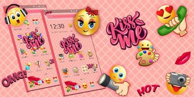 Tema Sweet Emoji Pink screenshot 3
