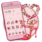 Pink Flower Vine Sandal Heart icône