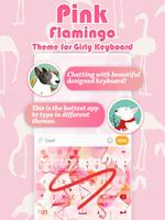 الوردي فلامنغو لوحة المفاتيح موضوع للبنات الملصق