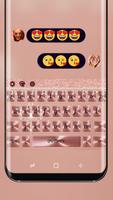 Pink Rose Gold Diamond Bow Keyboard Theme Affiche