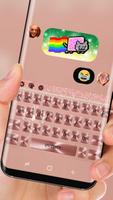 Pink Rose Gold Diamond Bow Keyboard Theme imagem de tela 2