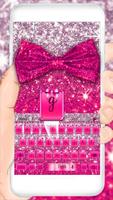 Pink Glitter Bow Keyboard Theme Poster