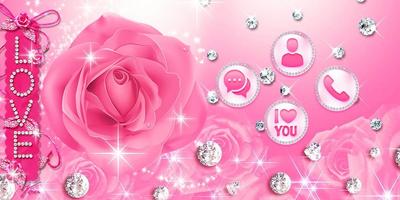 Diamond Pink Rose Theme स्क्रीनशॉट 3