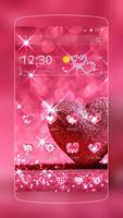 Pink Love Diamond Heart Affiche