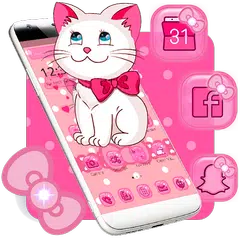 Скачать Pink Kitty Cute Theme APK