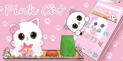 Pink Kitty Cartoon Theme capture d'écran 3