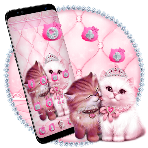 可愛可愛的粉紅貓主題