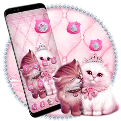Lovely Cute pink Cat Theme APK Herunterladen
