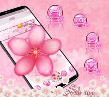 3D Pink Sakura Blossom Launcher Affiche