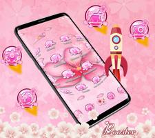 3D Pink Sakura Blossom Launcher capture d'écran 2