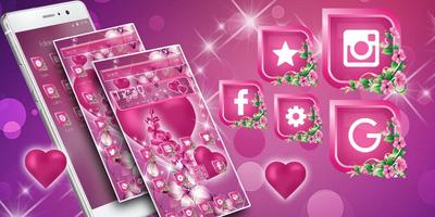 Pink Heart Diamond Theme ảnh chụp màn hình 3