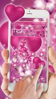 Pink Heart Diamond Theme Affiche