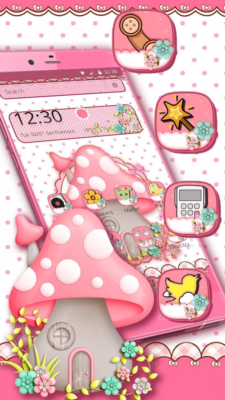 Tema Jamur Pink Lucu For Android Apk Download