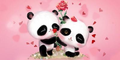 Rosa do amor Panda imagem de tela 3