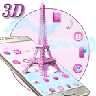 3D Pink Parijs Eiffeltoren-icoon