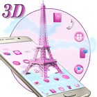 3D粉紅巴黎埃菲爾鐵塔 图标