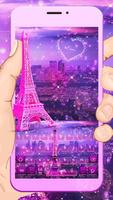 Roze Parijs Toetsenbord Thema-poster