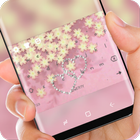 Pink Golden Heart Luxury Keyboard Theme icône