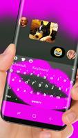 Neon Purple Lip Wallpaper Keyboard تصوير الشاشة 2