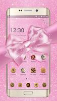 Pink Shining Cute Bow Theme Affiche