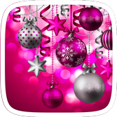 Pink  Silver Christmas Theme icon