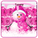 APK Cute Pink Snowman Typany Keyboard theme