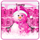 Cute Pink Snowman Typany Keyboard theme APK