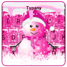 Cute Pink Snowman Typany Keyboard theme آئیکن