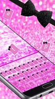 Pink Glitter Keyboard Theme Affiche