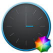 Grey&Blue elegant Clock Widget